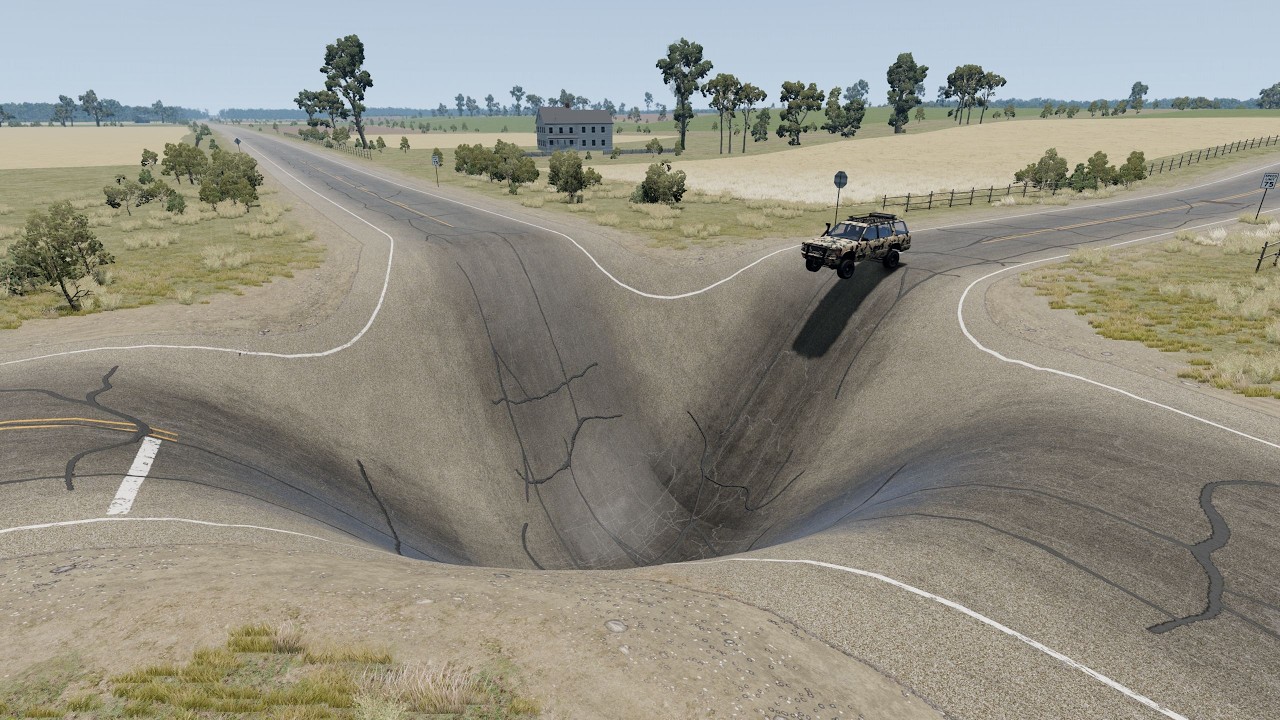 Mobil vs Giant Pit #03 - BeamNG Drive