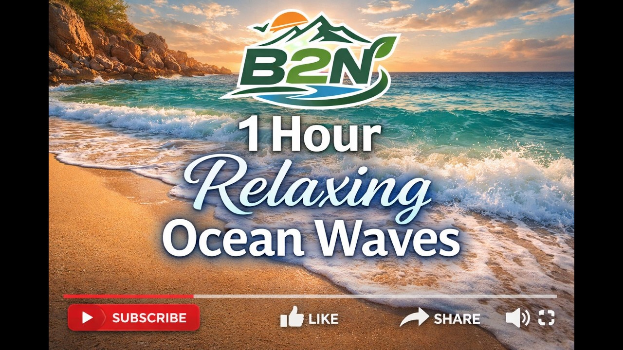 1 Hour Relaxing Ocean Waves / Gentle Beach Sounds for Sleep & Meditation