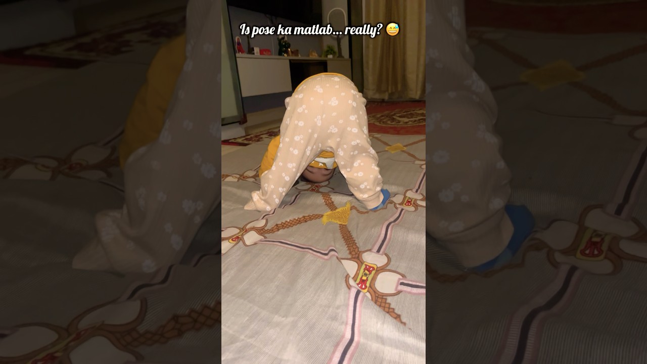 Baby doing upside-down pose? Myth busted! 😅✨Read description ⬇️😂
