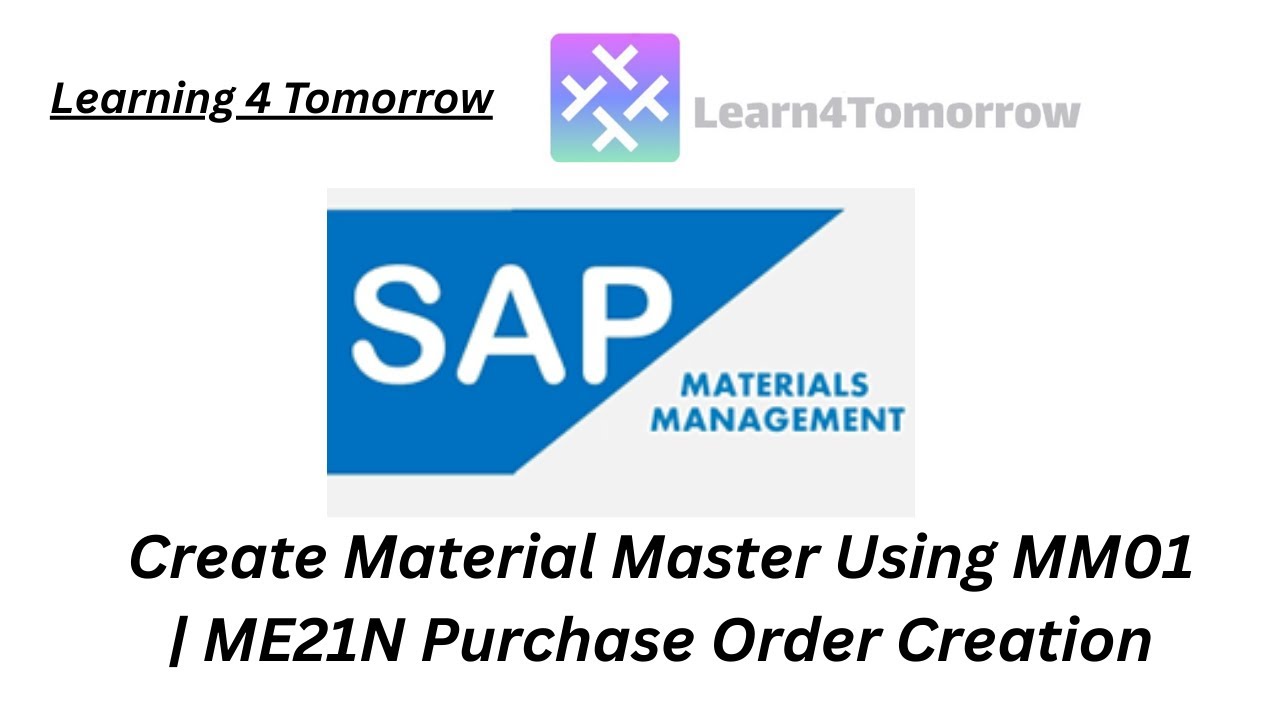 SAP MM Tutorial | Create Material Master Using MM01 | ME21N Purchase Order Creation