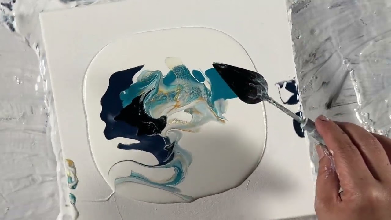 3 quick swipe paintings. Color and technique studies. Fluid abstract acrylic painting pouring
