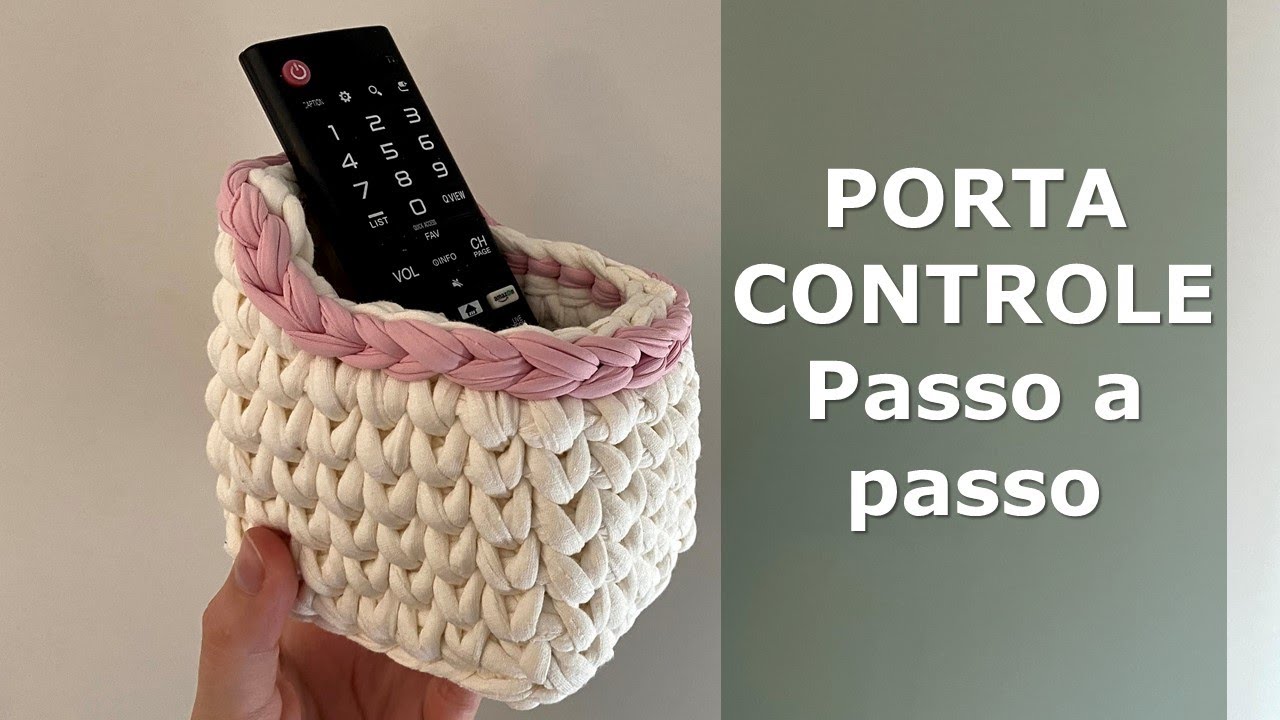 Cesto Crochê Fio de Malha - Porta Controle - Iniciantes - Passo a Passo