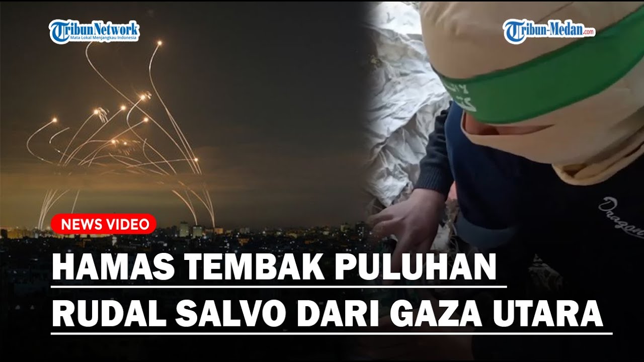 ZIONIS DIBOMBARDIR, Hamas Tembak Puluhan Rudal Salvo Dari Gaza Utara ke Posisi Israel