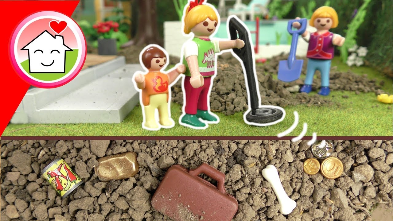 Playmobil Familie Hauser - Anna und Lena auf Schatzsuche - Gelbe Villa Geschichte f&uuml;r Kinder