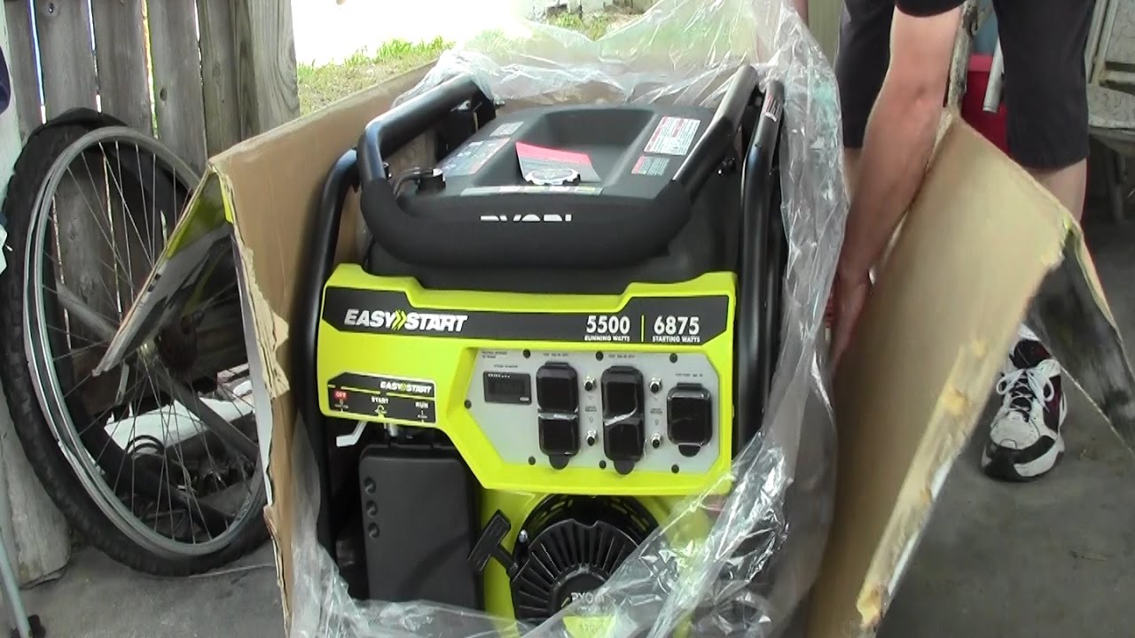 Unboxing ryobi 5500 Watt Generator