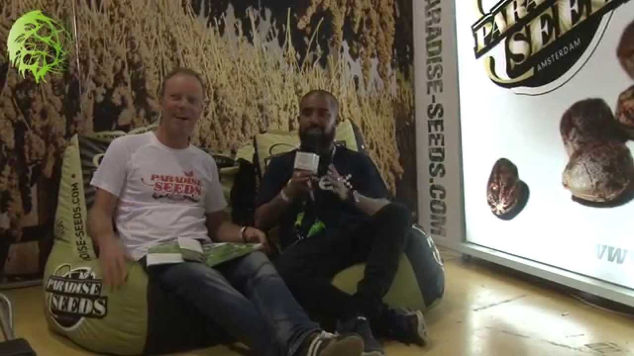 Founder and owner Luc of Paradise Seeds & Esje Herb of Amsterdam Seed Center at Spannabis 2015
