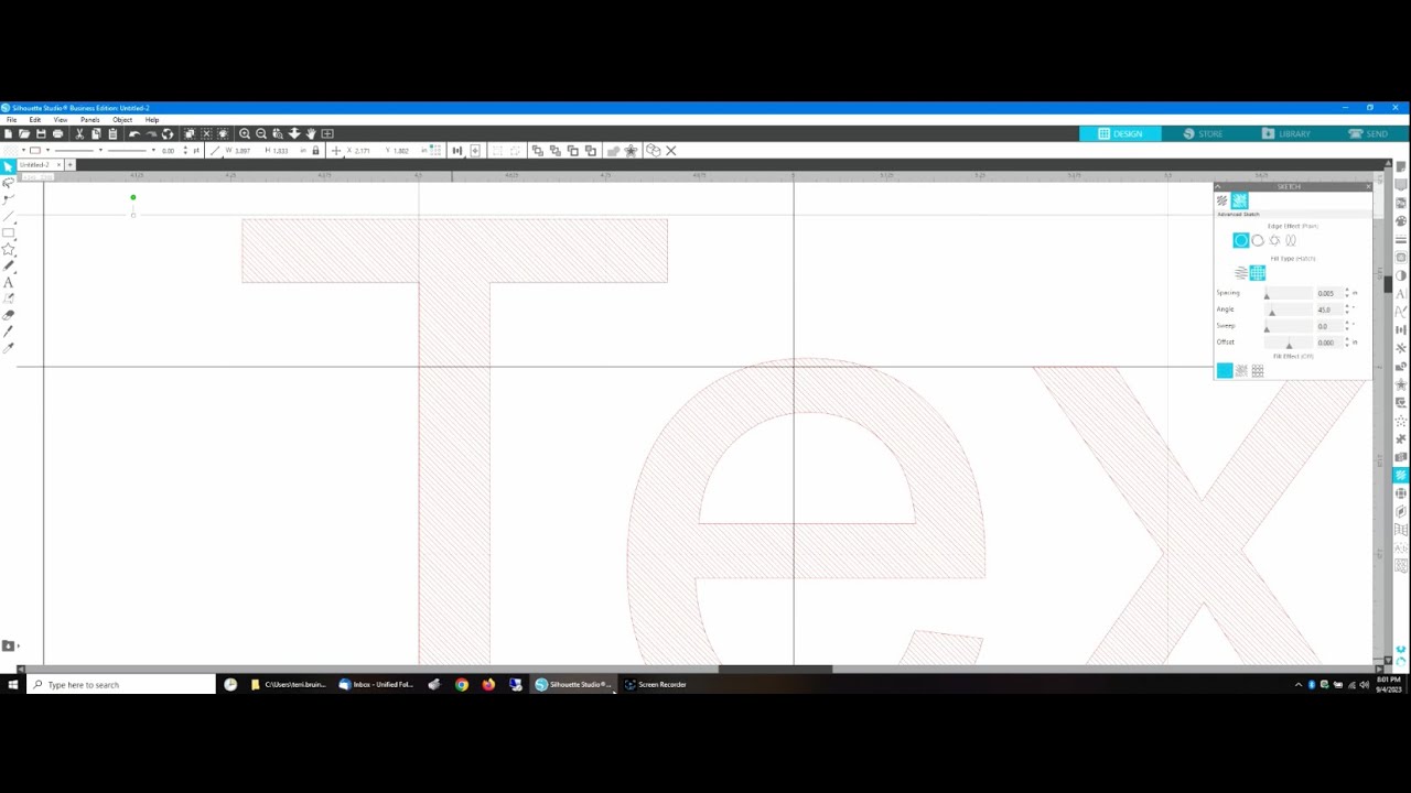 Filling Text in Silhouette Studio for Sketching