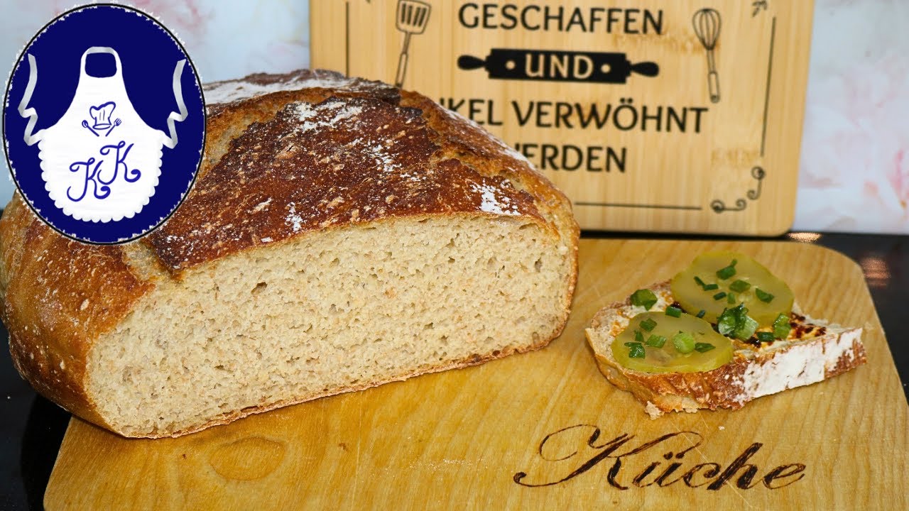 Dinkelbrot über Nacht ohne Kneten | Nur 5 Minuten Arbeit | Einfaches Rezept | Perfekt für Anfänger