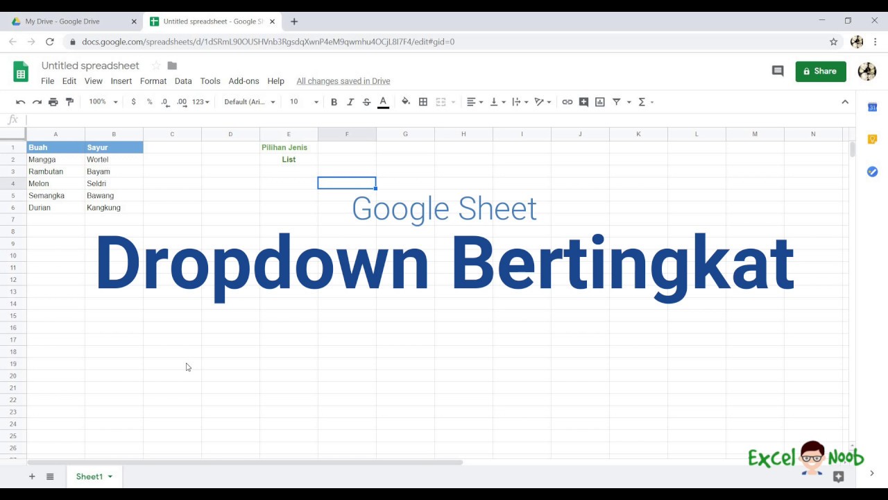 Google Sheet Tips : Membuat Dropdown List Bertingkat