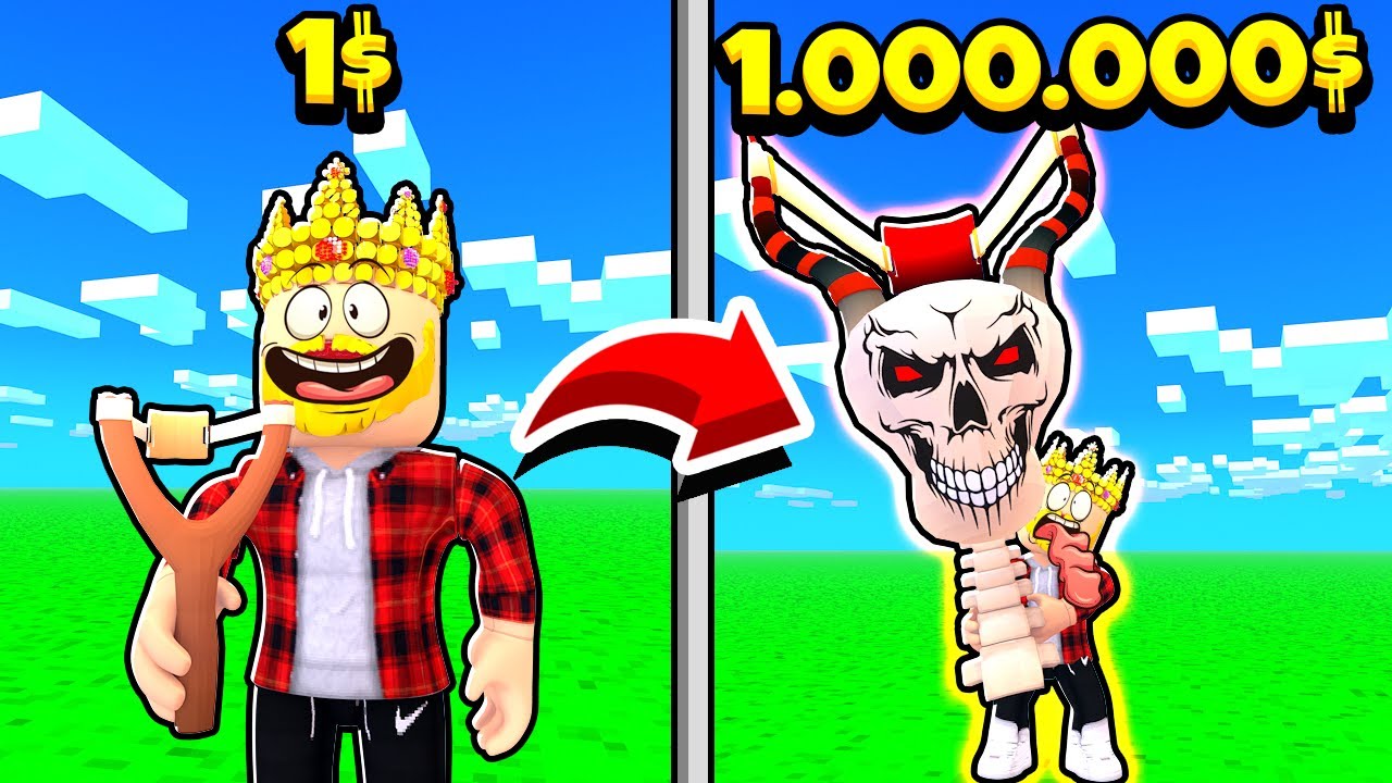 РОГАТКА ЗА 1$ ПРОТИВ РОГАТКИ ЗА 1.000.000$! ROBLOX Attack Simulator