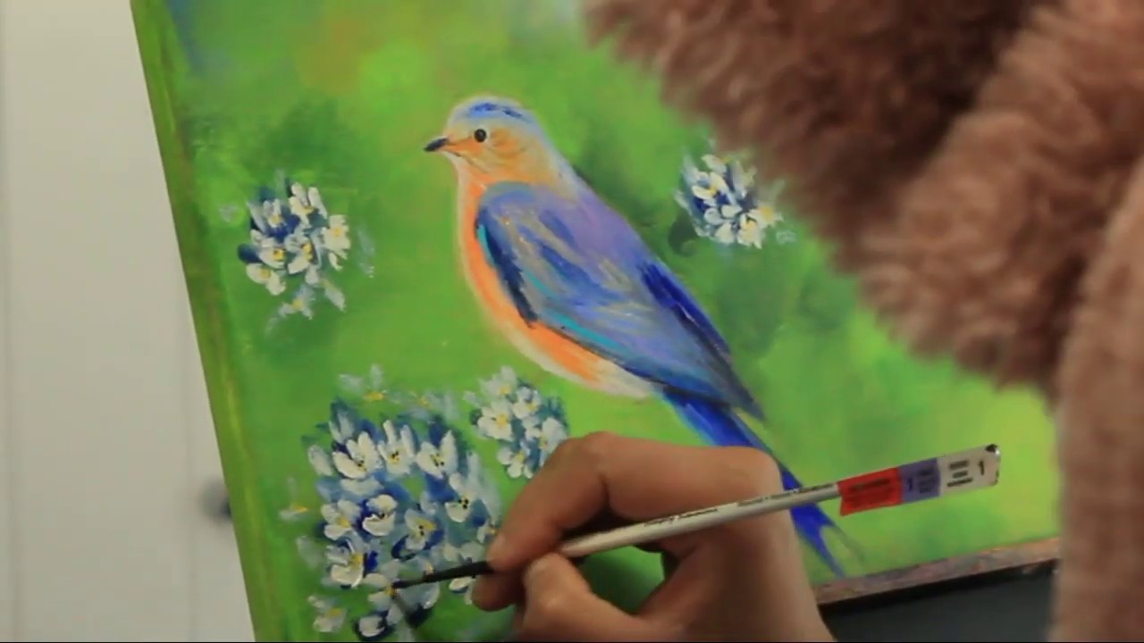 Western Bluebird Painting | Acrylic on Canvas | Bhoomi's Art | Birds | Art