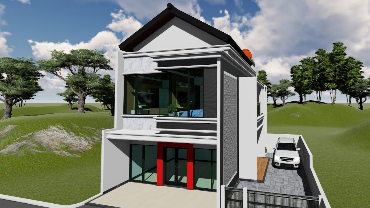 DESAIN RUKO MINIMALIS 2 LANTAI, UKURAN BANGUNAN 6 X 9 M, ADA DENAH DGN TATA RUANG YANG PASTI COCOK