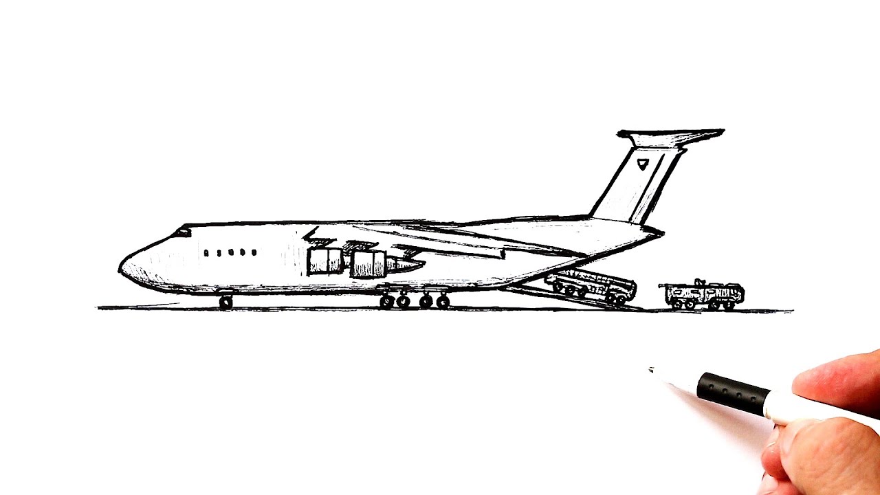 Как нарисовать военно-транспортный самолет