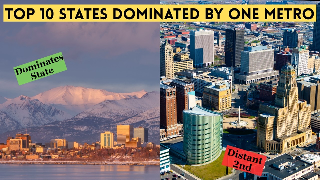 States Ranked by Domination of Its Largest Metro vs. 2nd Largest