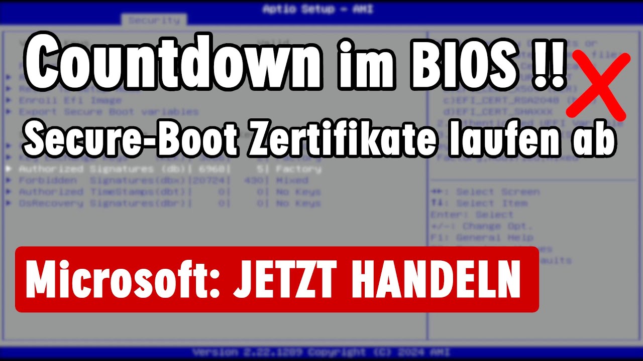 Ablaufdatum im UEFI-Bios: praktisch alle PCs betroffen - Secure Boot Zertifikate laufen ab