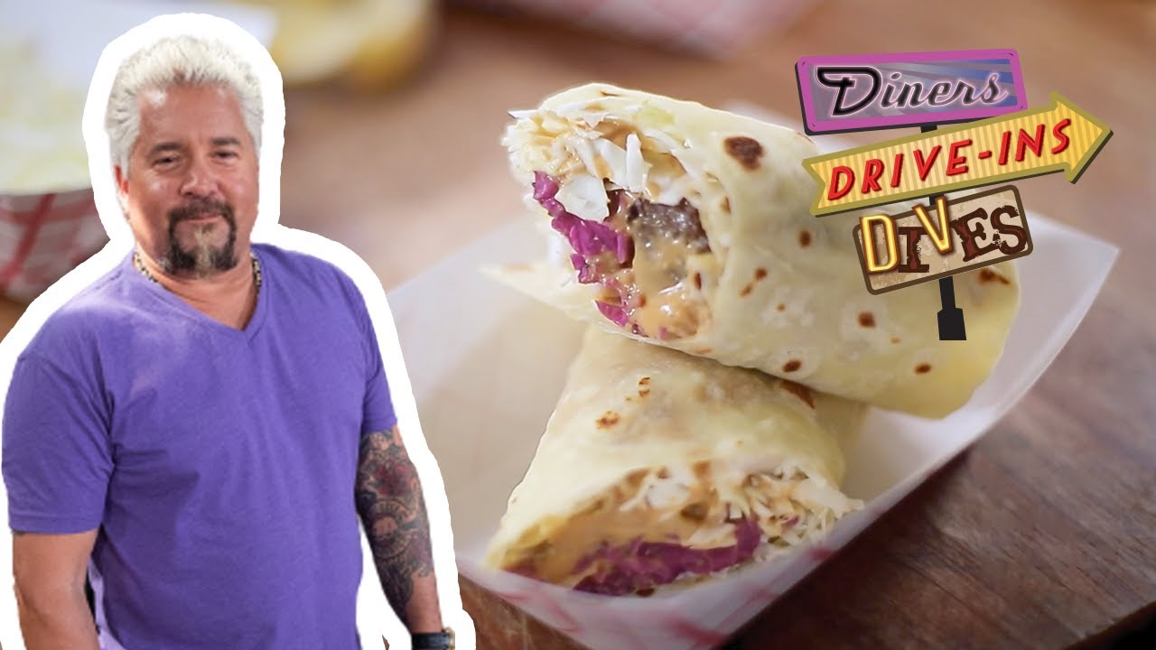 Guy Fieri Tries a Norwegian Meatball Wrap | Diners, Drive-Ins and Dives | Food Network