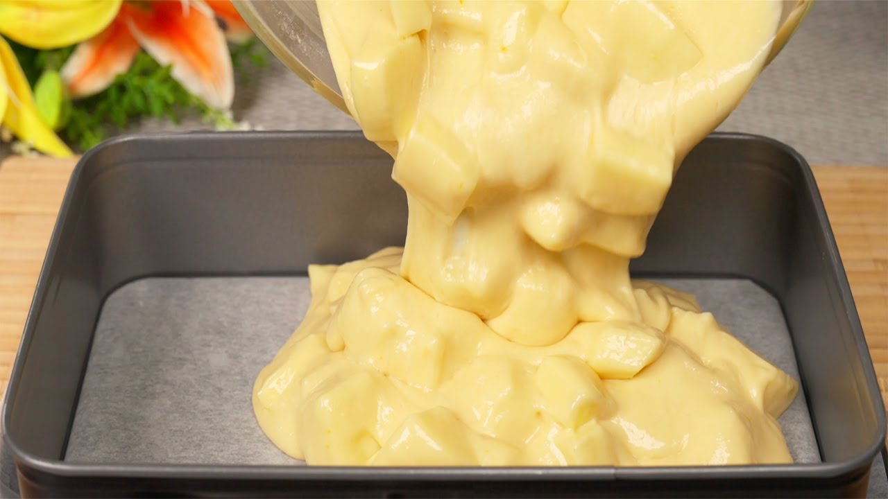 Яблочный пирог с двумя яблоками, который тает во рту! Пирог за 5 минут!