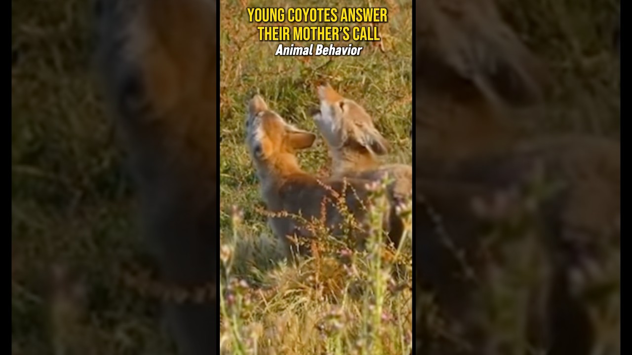 Young coyotes answer their mother&rsquo;s call&hellip; 🦊 #wildlife #coyote #howl #pups #animals