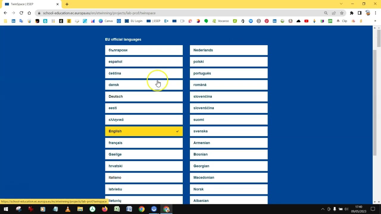 eTwinning ESEP creare pagine