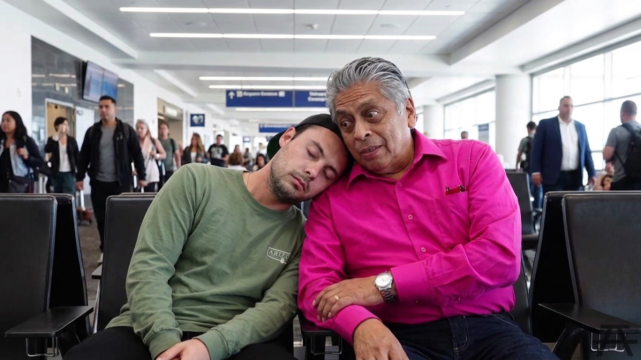 Falling Asleep on People at the Airport 2