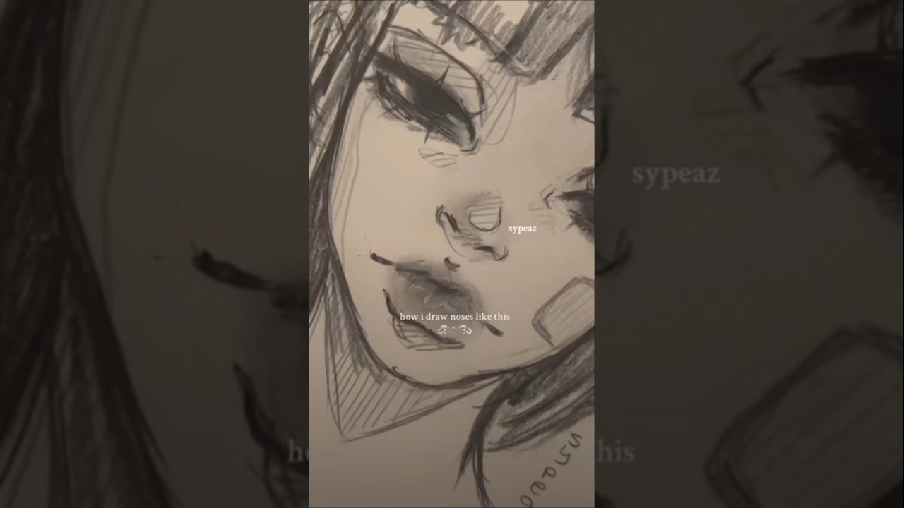 How i draw 'nose' in my style 🍓𝜗𝜚 ────★ ˙🧷  #aesthetic #drawing #art #artist #shorts #aesthetics #4k