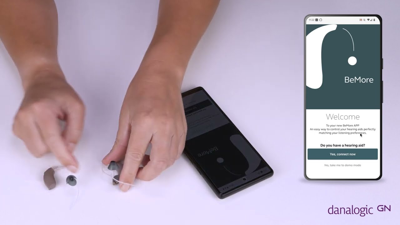 How to connect danalogic GN hearing aids to the BeMore app on Android devices