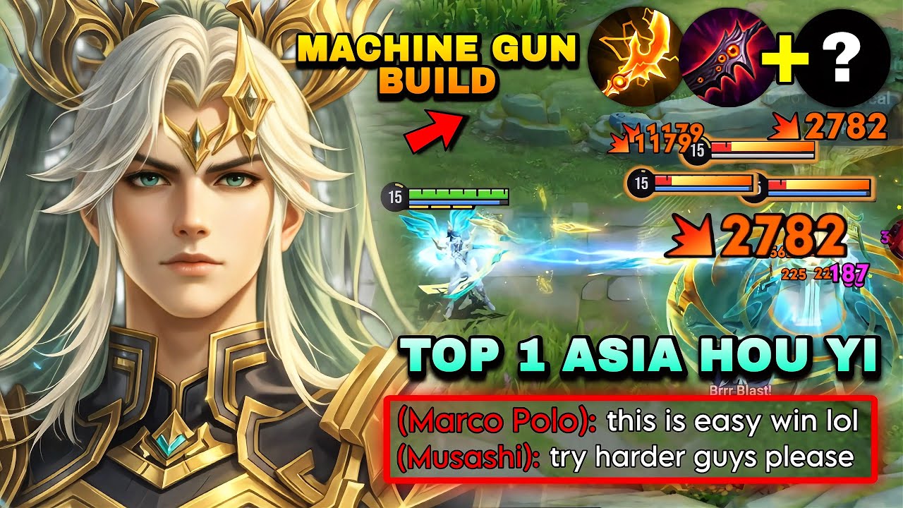 TOP 1 ASIA HOU YI SPARKFORGED MACHINE GUN BUILD CAN BULLY META HEROES! | HONOR OF KINGS