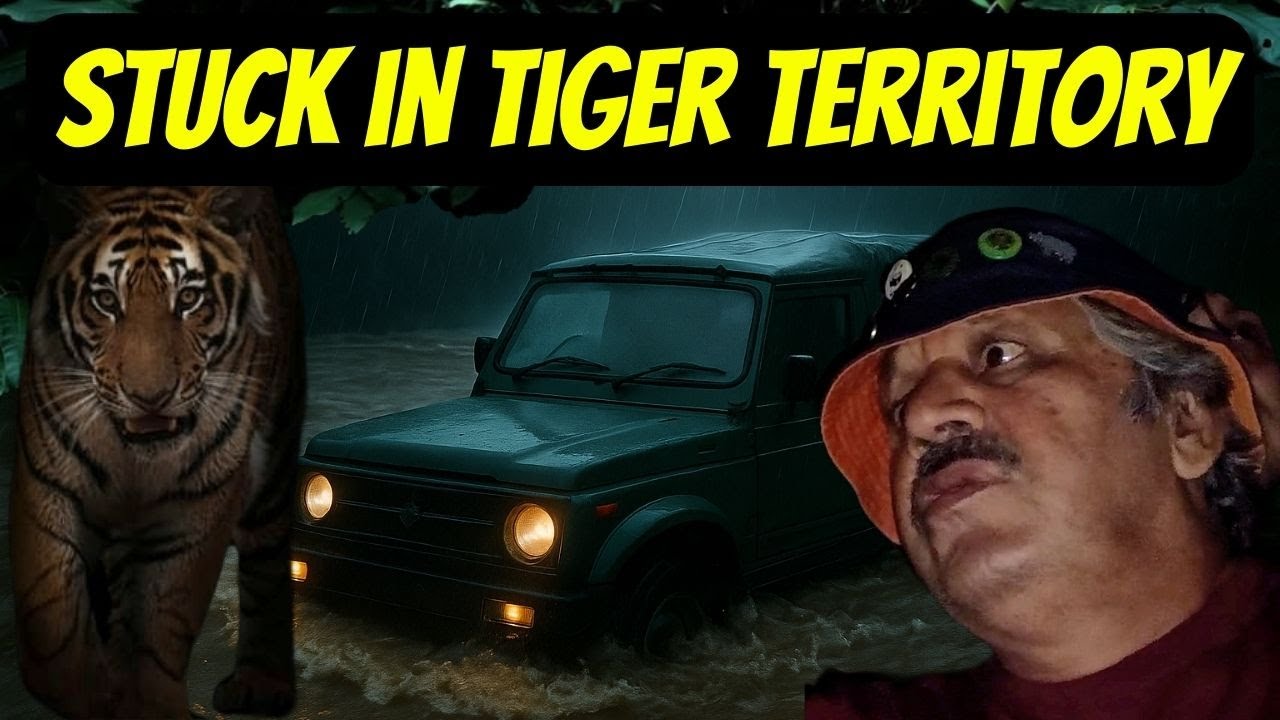 Took Shelter in Gypsy | Cloud Burst case Flooding in Jim Corbett Forest | Stuck in Tiger Territory