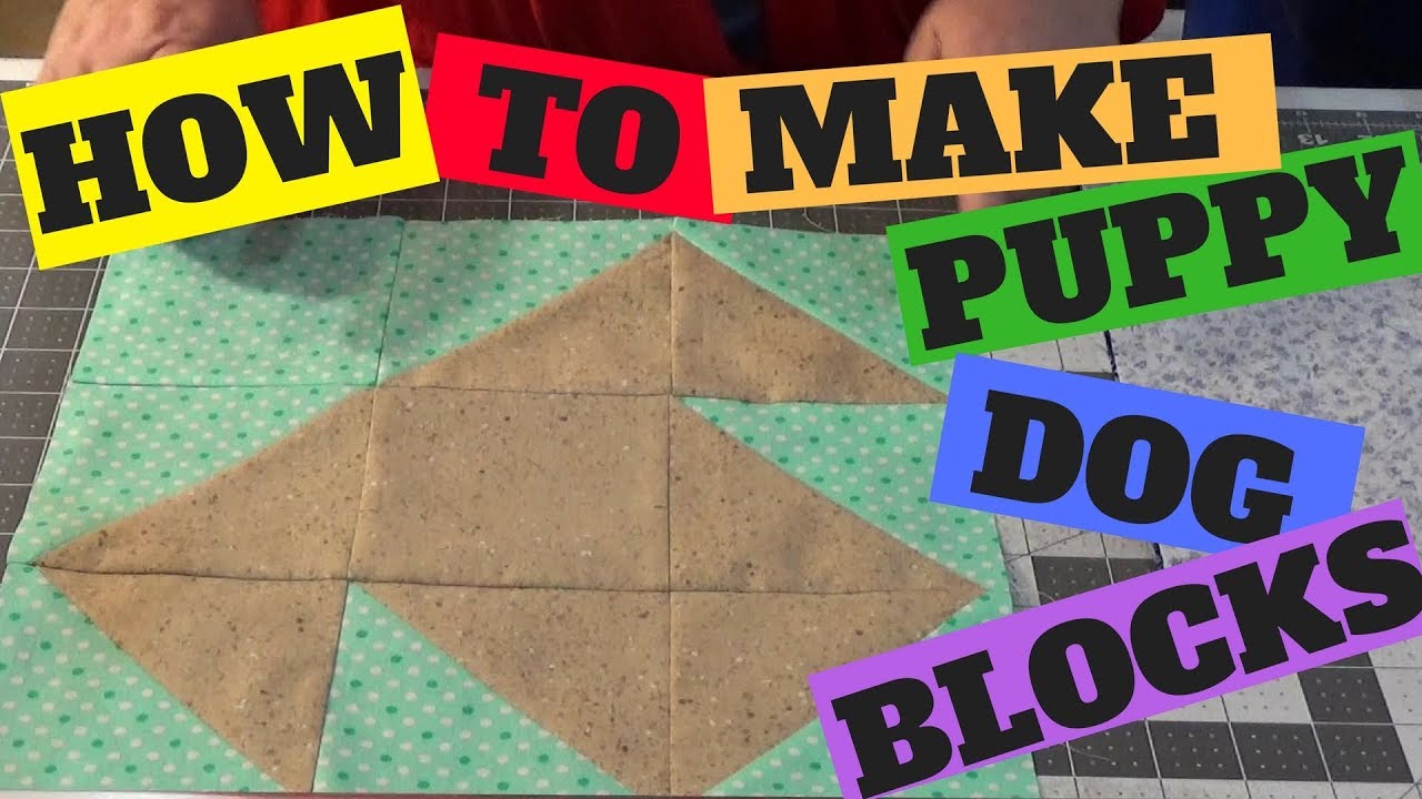How To Make a Puppy Dog Quilt Block 🐶 | Easy Half Square Triangle Tutorial