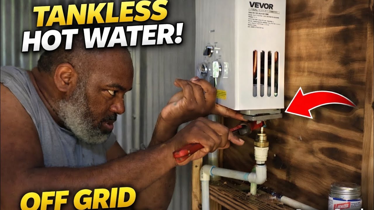 Off-Grid Hot Water! 🔨 Connecting the Tankless Heater + A Quick River Dip