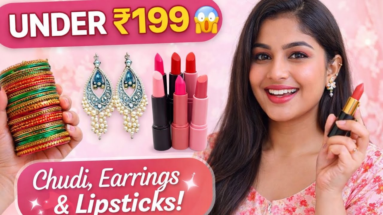 Under ₹199 Haul 😍 Chudi, Lipstick & Earrings | Budget Girly Finds 💕 |Don’t Miss This 😍 #meeshofinds 