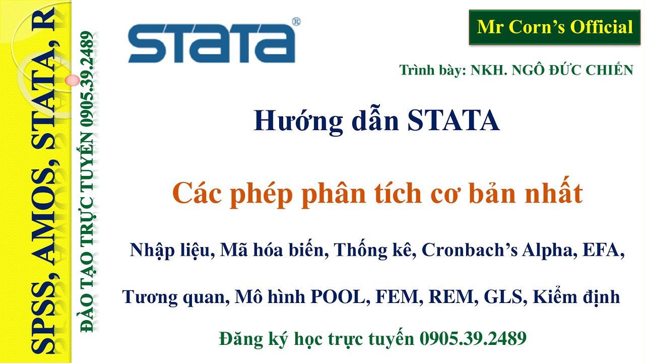 Hướng dẫn STATA | Hướng dẫn các bước thực hiện phân tích dữ liệu trên STATA (Data analysis on STATA)