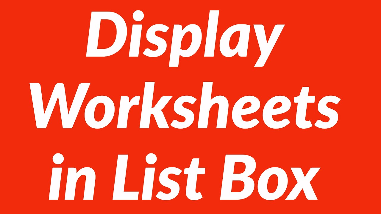 Display all worksheets in listbox and print specific worksheet
