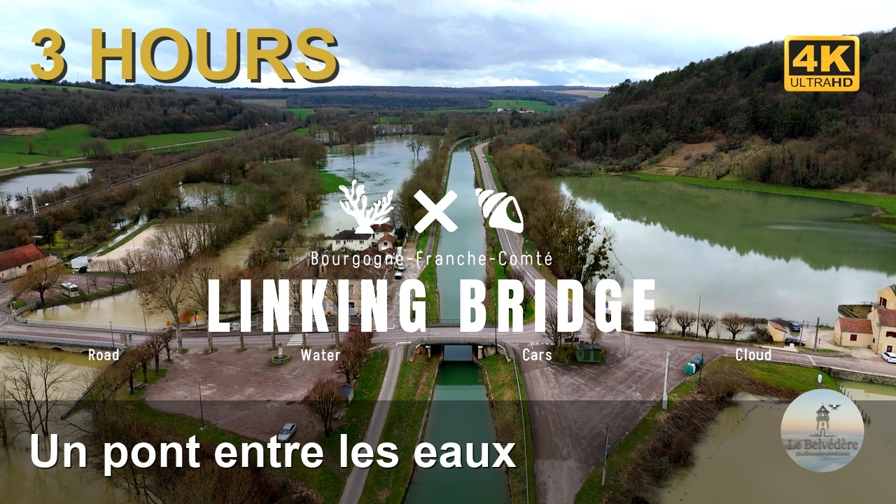 Dramatic Burgundy Floods: St-R&eacute;my Bridge Submerged Over Canal de Bourgogne | C&ocirc;te d'Or Aerial View