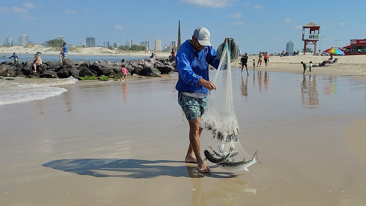 Pescas de tarrafas, 26-04-25, tarde, Bico e Pulga, Barra, Imbé, boas pegadas de tainhas! #pescas
