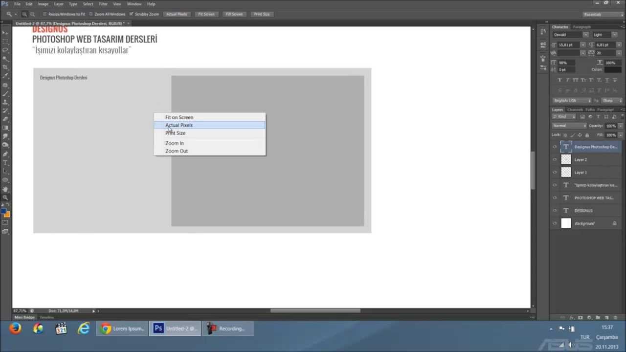 Photoshop Web Tasarım Dersleri - 2 - Kısayollar / Designus.net