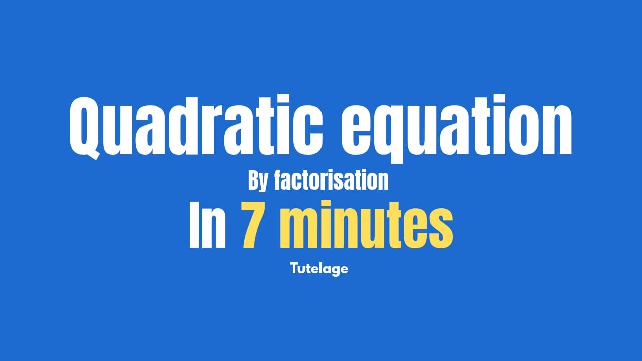 Quadratic equation by fraction