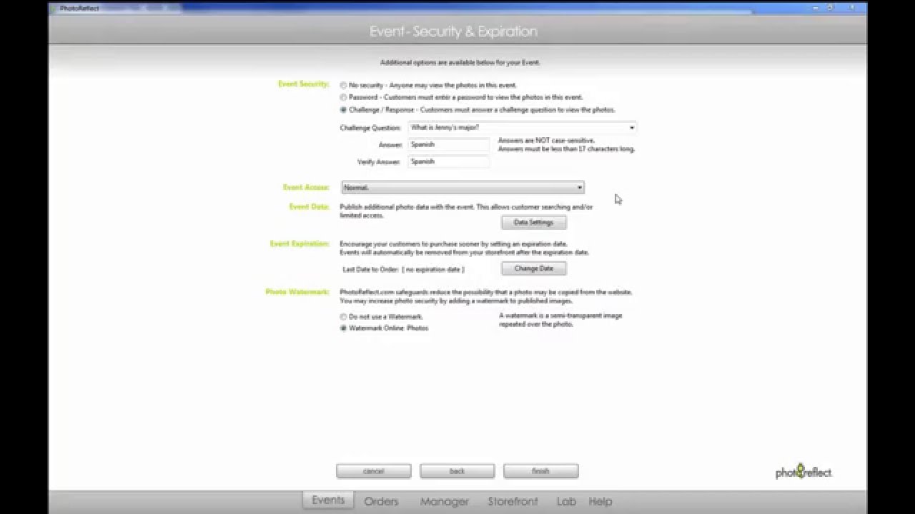 Photo Security Options