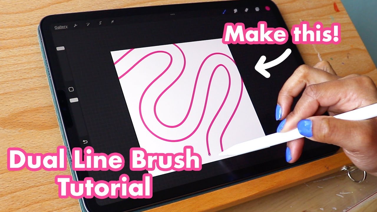 Как создать кисть с двойной линией для леттеринга в Procreate | Урок по созданию кисти с двойной ...