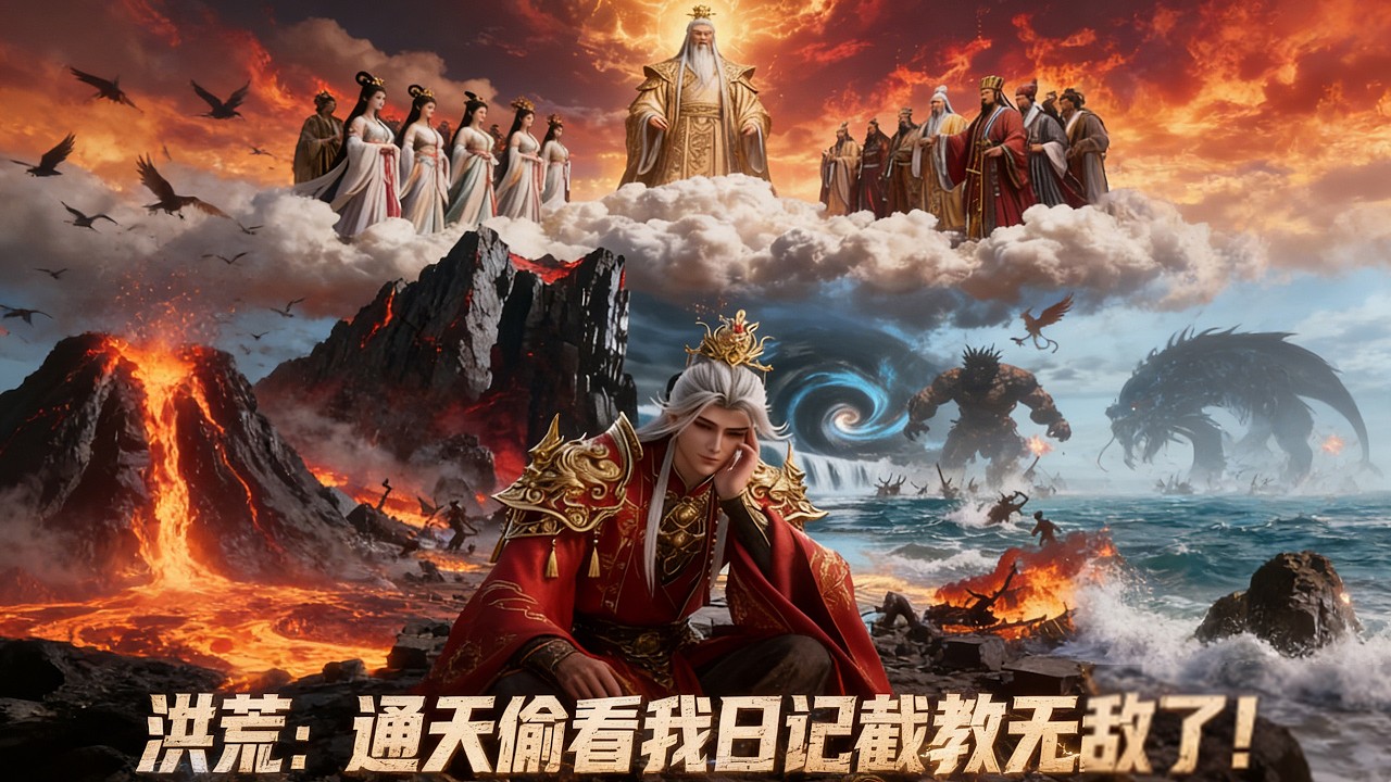 【FULL】《洪荒：通天偷看我日记截教无敌了》孽龙携日记闯洪荒，预言截教危局怒震圣人，救族护教镇三教，补天撑天启人族盛世！#原创动画 #漫画 #中文全集