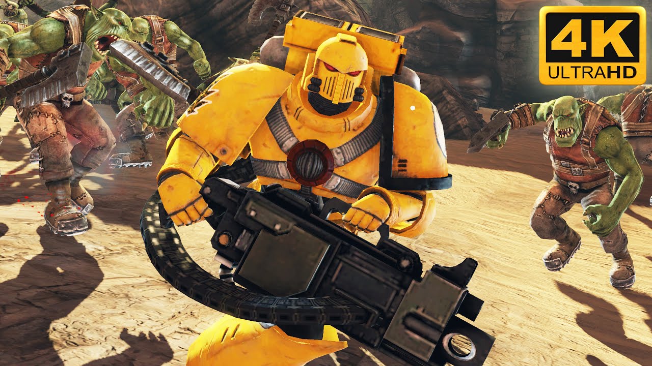 Imperial Fists DEVASTATOR vs 600 Orks - Exterminatus Solo, Warhammer 40k Space Marine (4K)