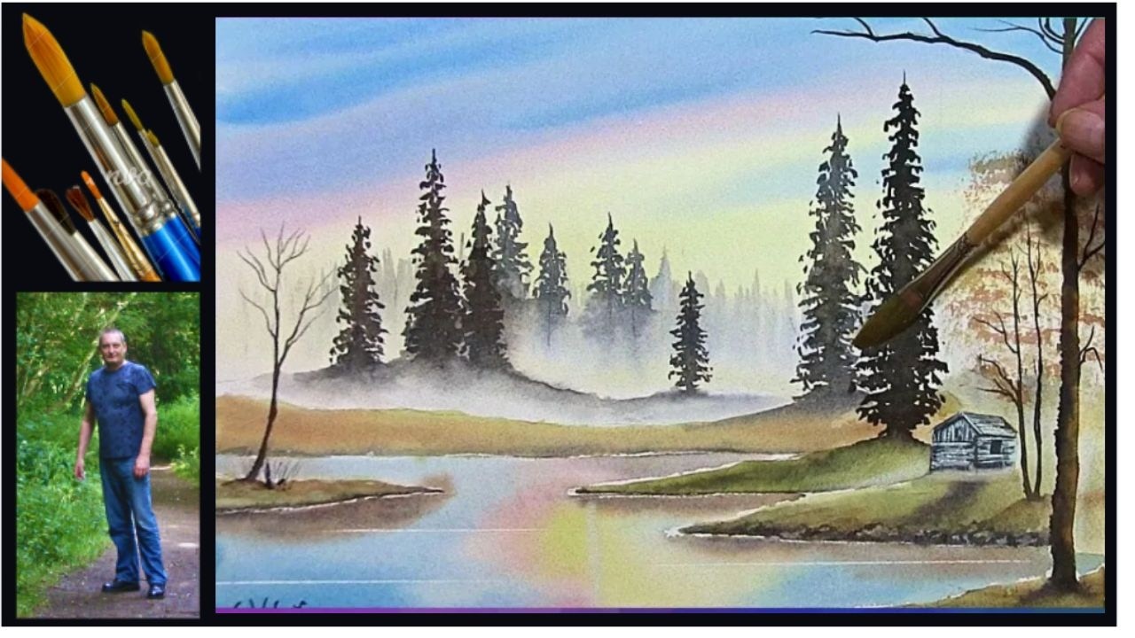 PAINT BOB ROSS IN WATERCOLOR...HUNTERS HAVEN