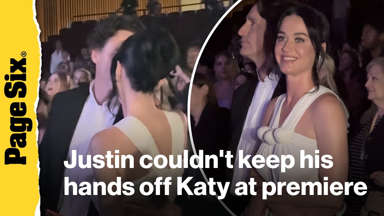 Justin Trudeau couldn't keep his hands off Katy Perry during 'Not Like the Movies' premiere
