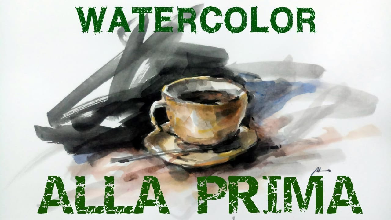 watercolor painting in a fun way - Coffee Cup