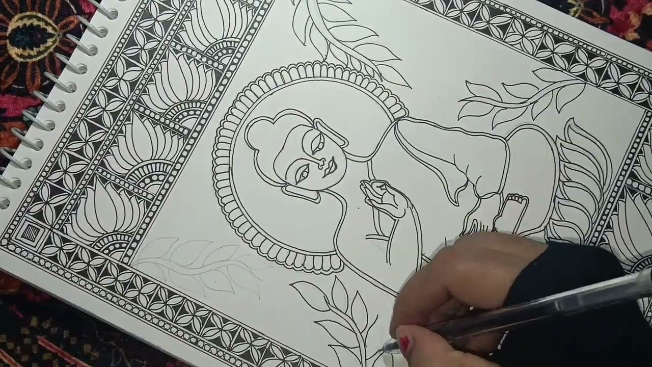 Gautam budhha ji madhubani painting 🖌️