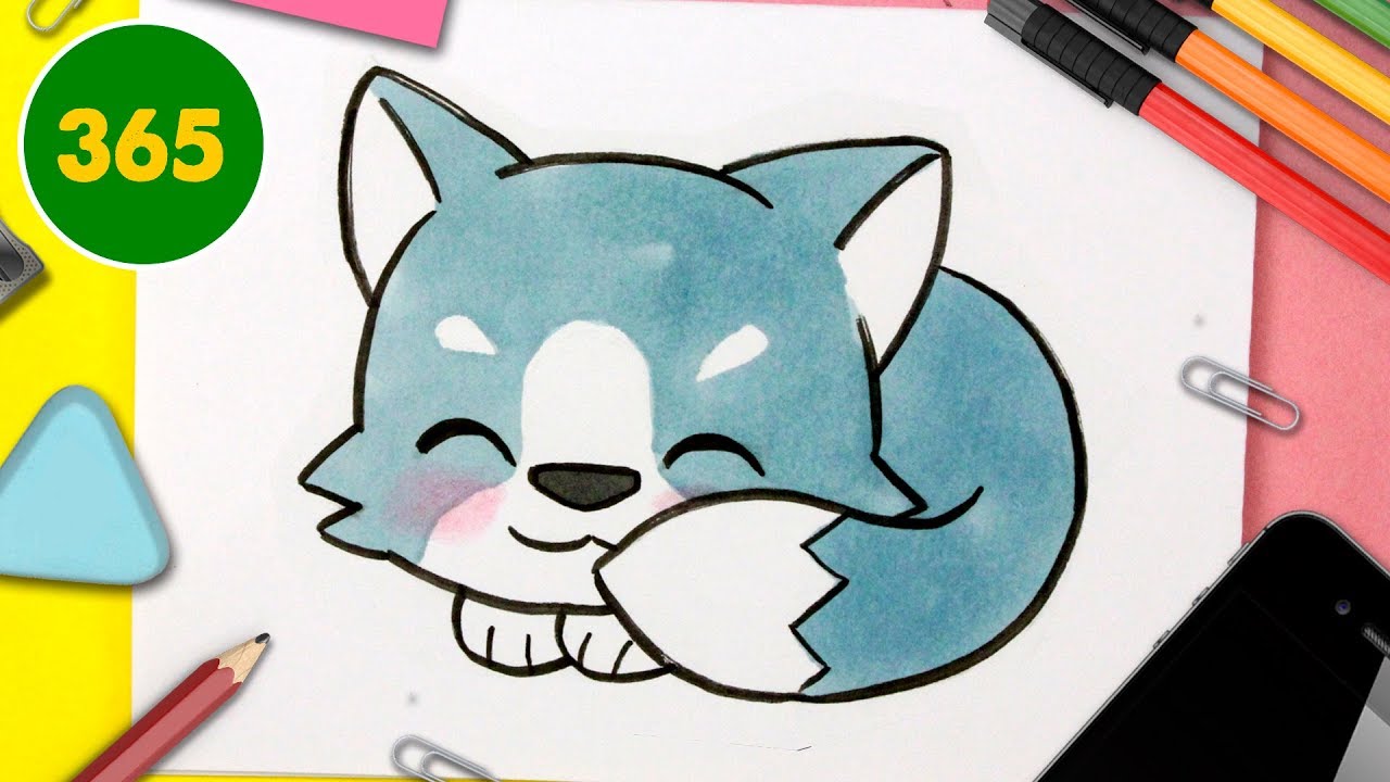 COMMENT DESSINER UN LAU KAWAII ÉTAPE PAR ÉTAPE - Comment dessiner un loup hurlant - Animaux kawaii