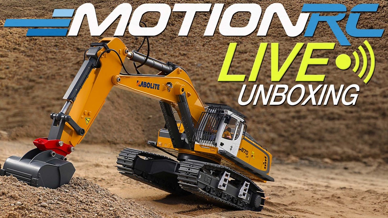 Unboxing the Kabolite K5901-100S 1/18 Scale Excavator with 3 Attachments | Motion RC LIVE