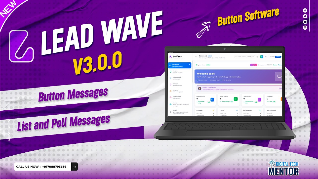 Leadwave v3.0.0 &ndash; WhatsApp Button Message Sender Tutorial