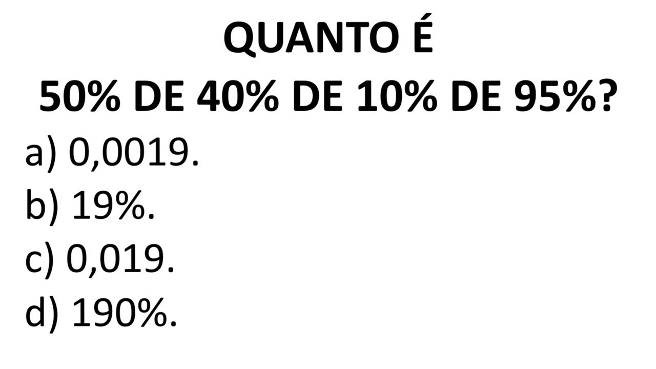 Matemática básica - PORCENTAGEM de PORCENTAGEM para CONCURSO e ENEM