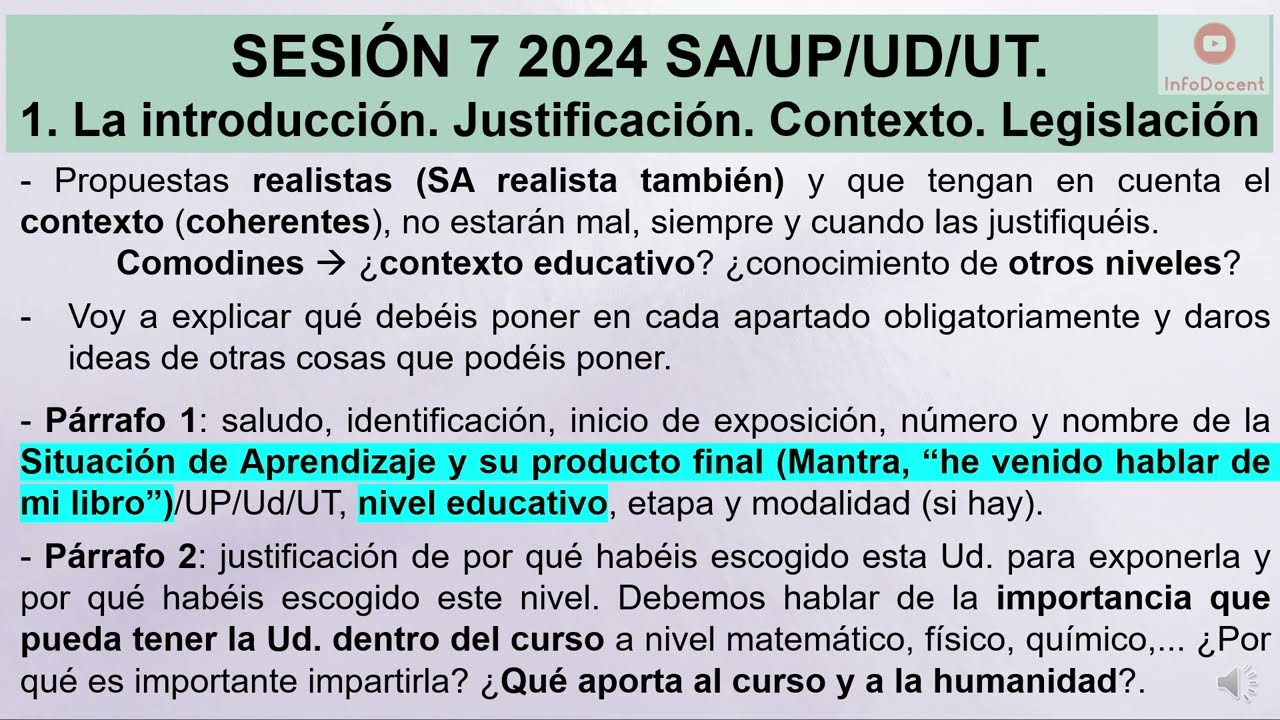 ✌☝☝ Sesión 7. Introducción contextualización de Situación de Aprendizaje Unidad Didáctica/de trabajo